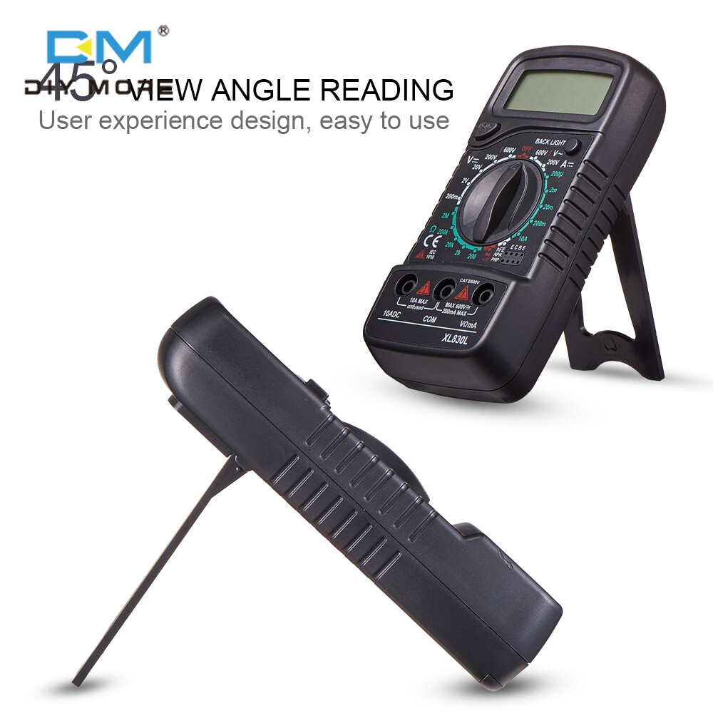 diymore Multimeter Digital XL830L Automotive Electrical Dmm Transistor Peak Capacitance Ammeter Tester Multifunction Esr Meter