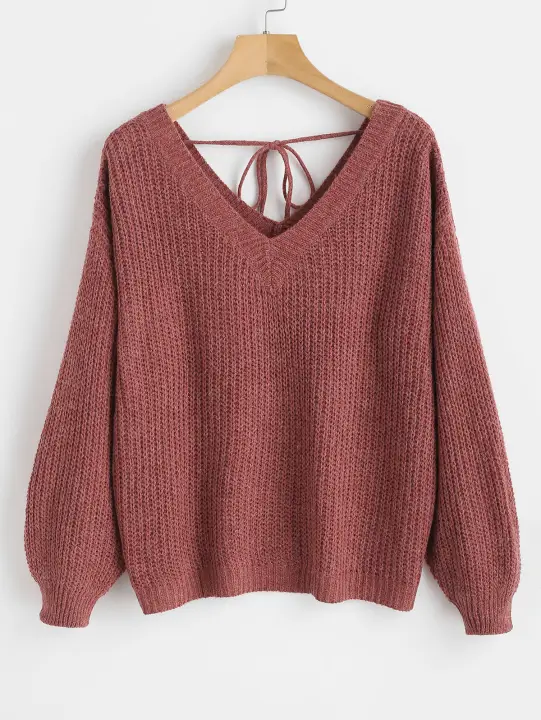 oversized v neck sweatshirt