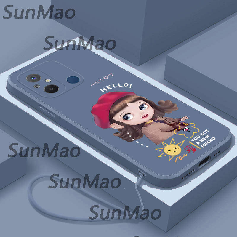 For Redmi 12C Phone Case Straight Edge Soft Shell Girls Casing