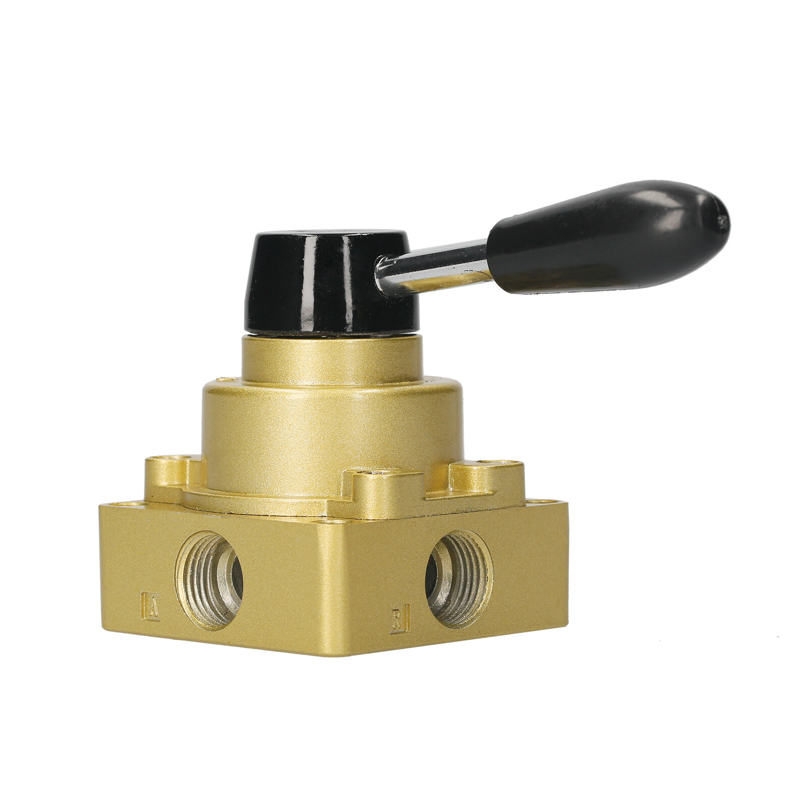 BO YIN 3/8-inch Pneumatic Rotary Lever Hand Valve 4 Way 3 Position Air Hand Valve Pneumatic Air Flow Control