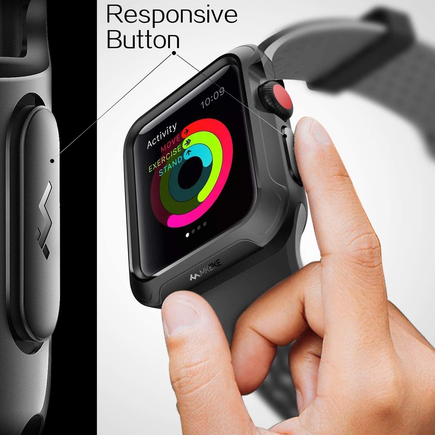 Compatible with A pple watch case, shock and drop protector, bumper compatible with Apple Watch 38mm 40mm 42mm 44mm