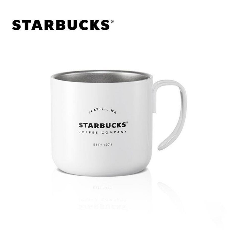 Starbuck Desktop Cup Classic Stainless Steel Double-layer Tropical Handle Mug Couple Desktop Cup