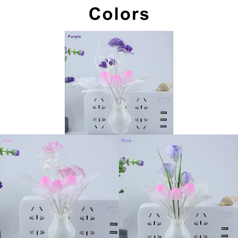 KS LED light night light intelligent light control sensor light room light bedroom light corridor light bedside light home decoration colorful luminous vase 220v