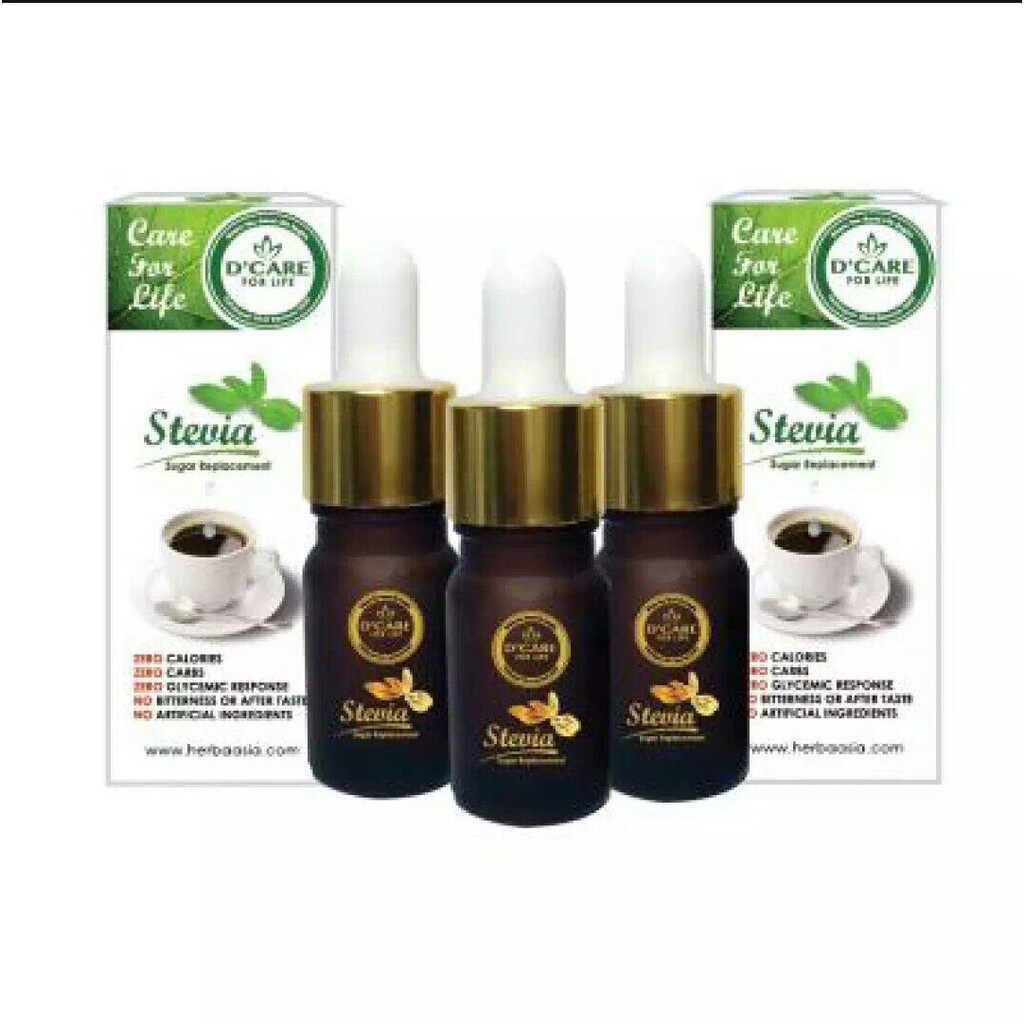 3 Bottles of Stevia Extra Sweetener (10ml) (Family Pack) stevia d’care stevia sweetener stevia