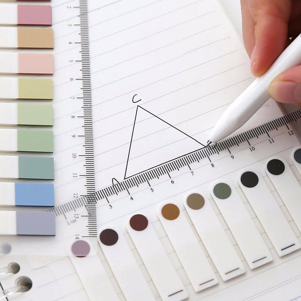 MMLUCK Colorful School Stationery Removable Translucent Color Pagination Label Notepad Stickers Note Bookmarks Memo Pad Label Sticky Notes Loose Leaf Index Sticky Notes