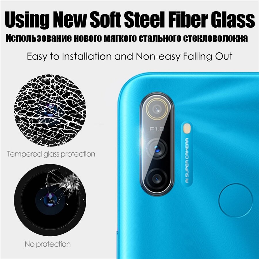 3-in-1 Kính cường lực cho Realme 8 7 6 5 3 Pro C3 C11 C12 Mặt trước và mặt sau và ống kính máy ảnh Bảo vệ màn hình bằng kính cường lực Phim PPF