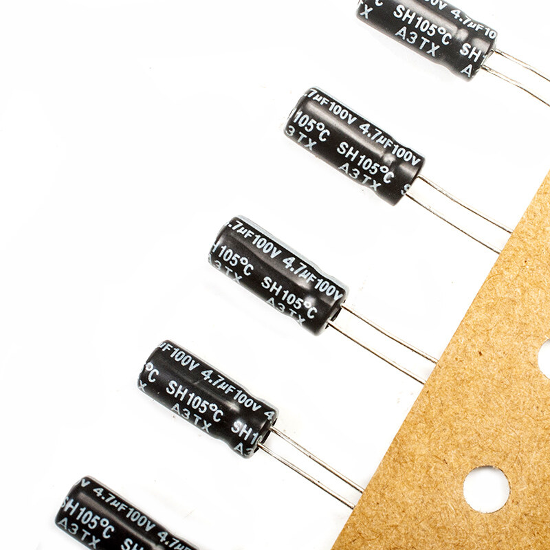 100v 4.7uf 5x11mm 105°c electrolytic capacitors