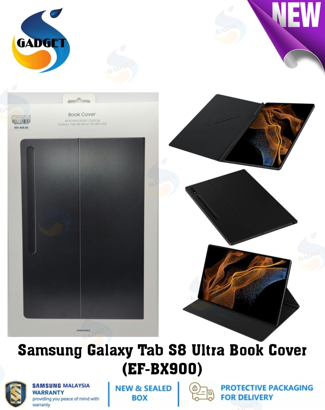 [Original] Samsung Galaxy Tab S8 Ultra Book Cover (EFBX900) Lazada