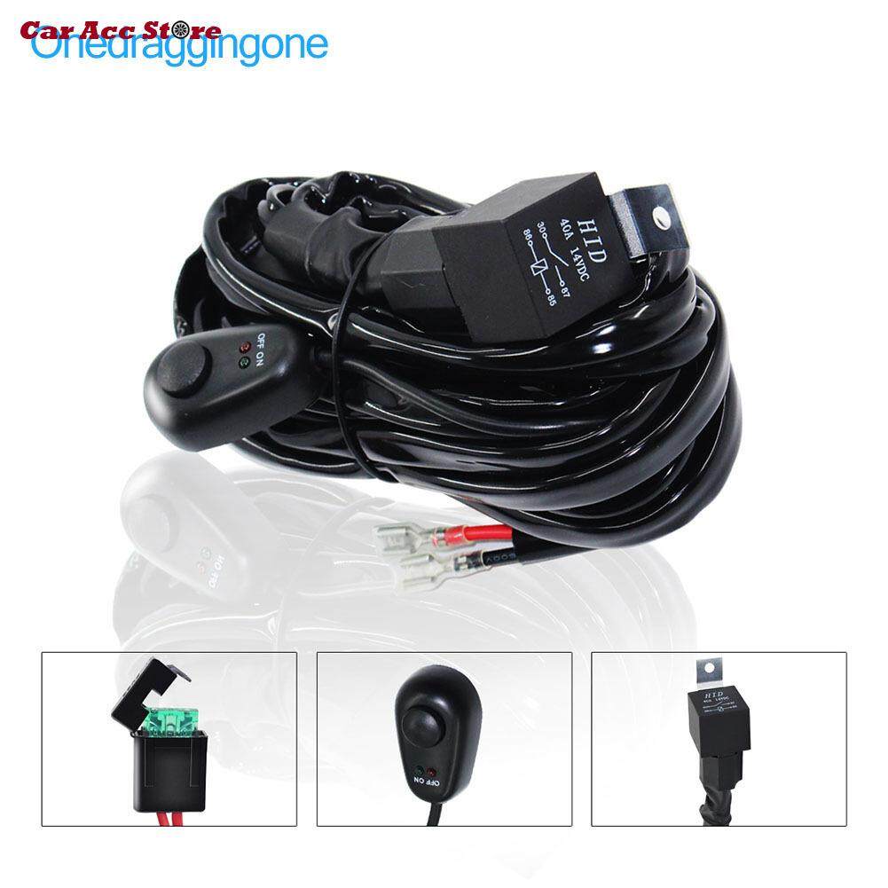 Caracc Tahan Lama Tali Pegangan Kabel Wire Switch Perlengkapan Relay untuk Menghubungkan Bekerja Lampu LED Kemudi Bar Lampu Sorot Mobil Satu Menyeret Dua