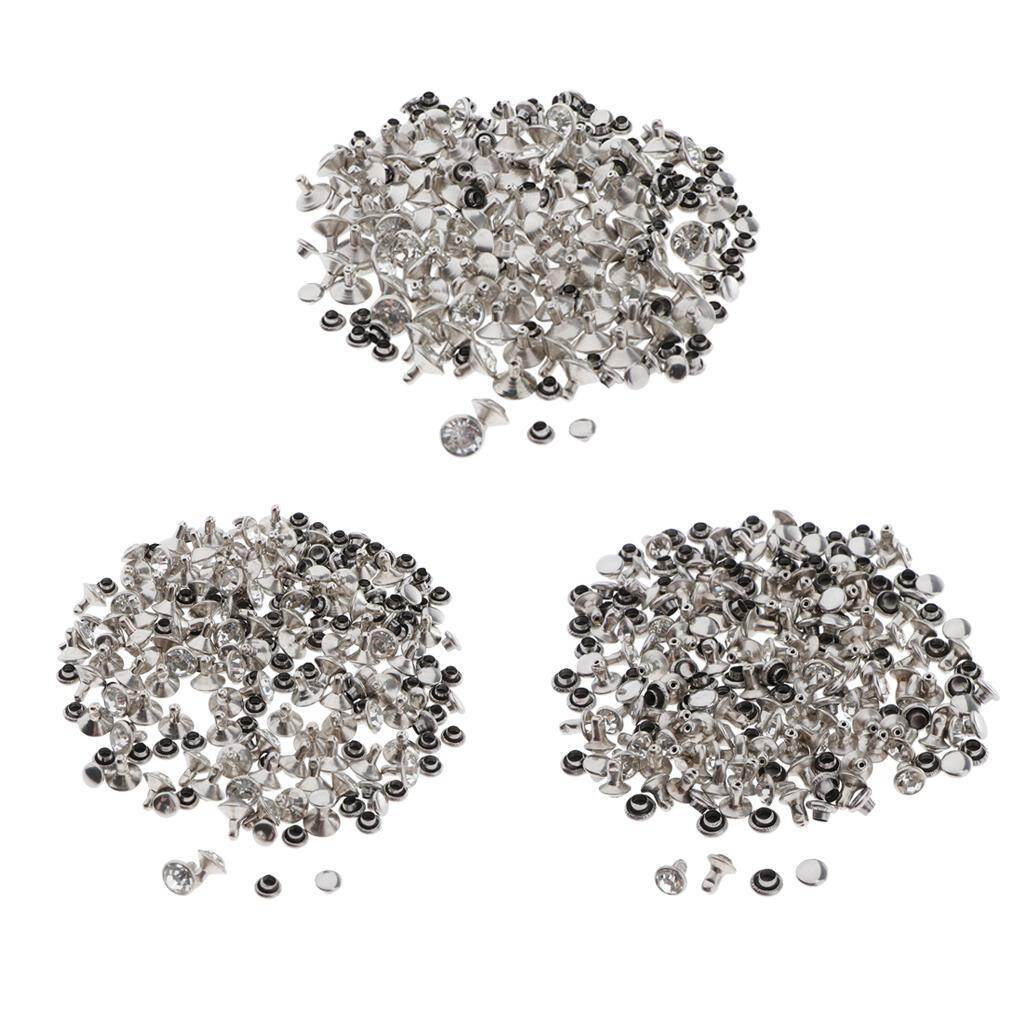 Blesiya 100pcs Snap Button Rivets Leather Craft for Garment Accessories Silver