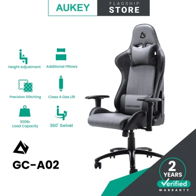AUKEY GC-A02 Ergonomic Gaming Chair with Adjustable Swivel Recliner and Armrest