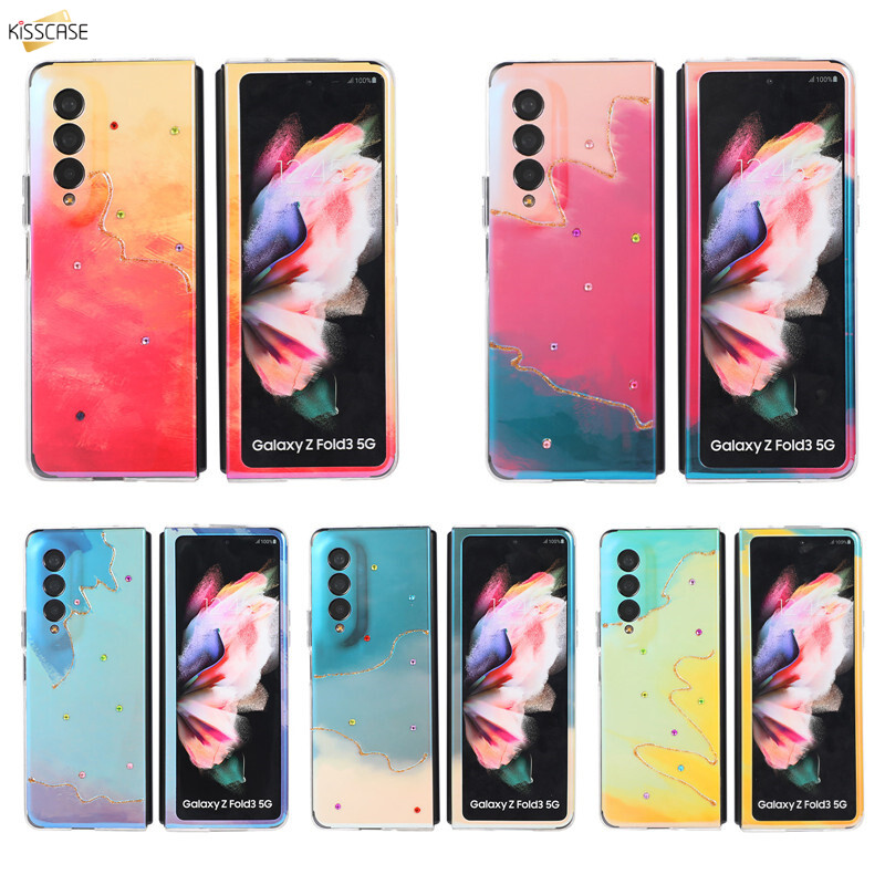 KISSCASE for Samsung Galaxy Z Fold 3 Z Fold 2 Cases Samsung Z Fold Shiny Bling Case Capas Clear Cover