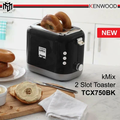 Kenwood TCX750BK kMix Toaster 2 Slice Bagel Reheat Defrost Slice Bread (Black)