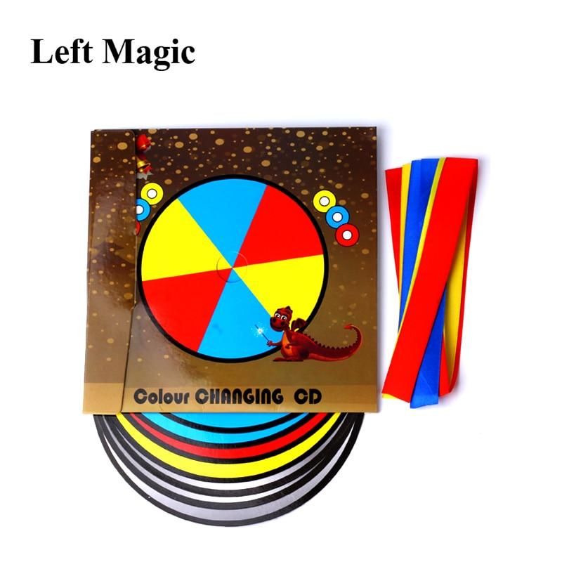 Color Changing Laser CD Magic Tricks Paper Bag Color Changing Magic CD Magic Props Stage Gimmick Illusion Essories