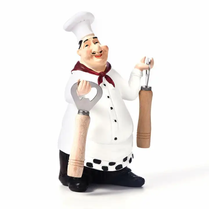 Andylike Cute Chef Statue Figurine Ornaments Vintage Home Decor