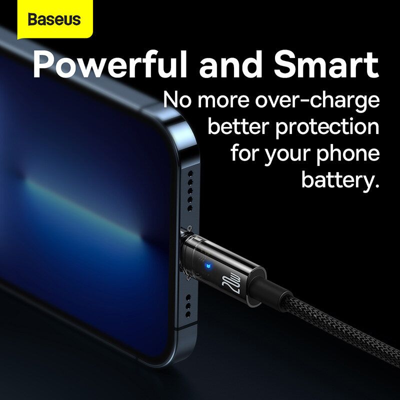 Baseus 1m / 2m PD 20W Tự động ngắt nguồn Cáp Type-C đến iPhone Sạc nhanh cho iPhone 14 Pro 13 12 11 Pro Max iPad Cáp vận chuyển ngày