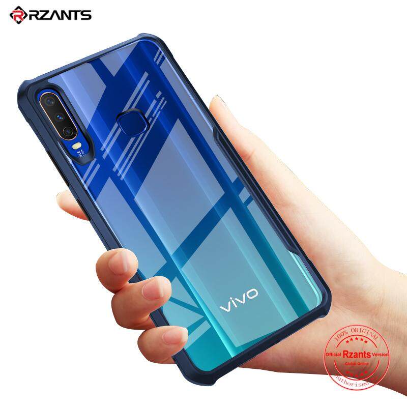 Rzants untuk VIVO Y12 Y15 Y17 Jelas Casing【four Corner】transparent Silica Gel Cincin Matte Tepi Yang Lembut Bantal Kantung Udara Hard Cover Sarung Telepon Genggam