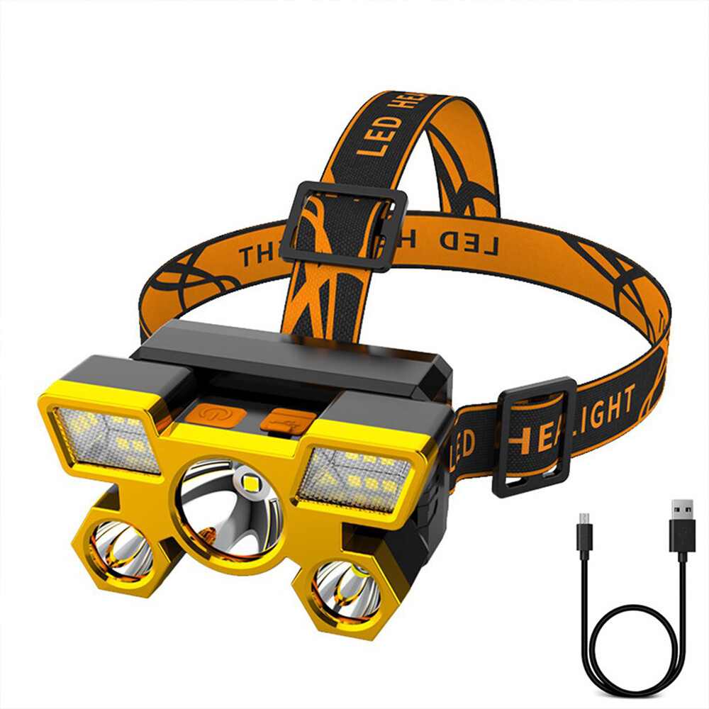 Cuguu original 5 LEDs ultra light headlight 18650 flashlight built-in USB 4 modes portable flashlight USB lantern lamp flashlight outdoor camping running cycling rechargeable emergency car light