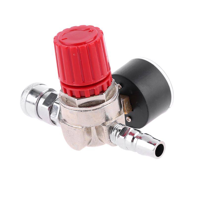 Pressure Regulator Switch Valve Gauge w Male/Female Connector for Air Compressor