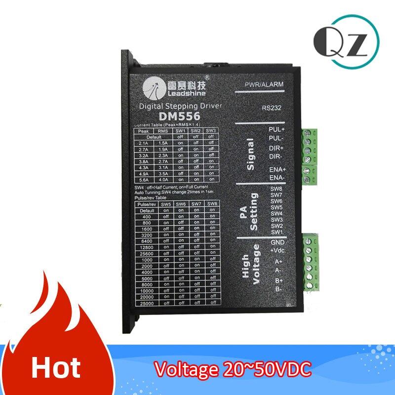 =】 leadshine dm556 stepper driver 2 phase 20-50vac 0.5-5.6a for nema 17 nema 23 stepper motor controller cnc engraving machine