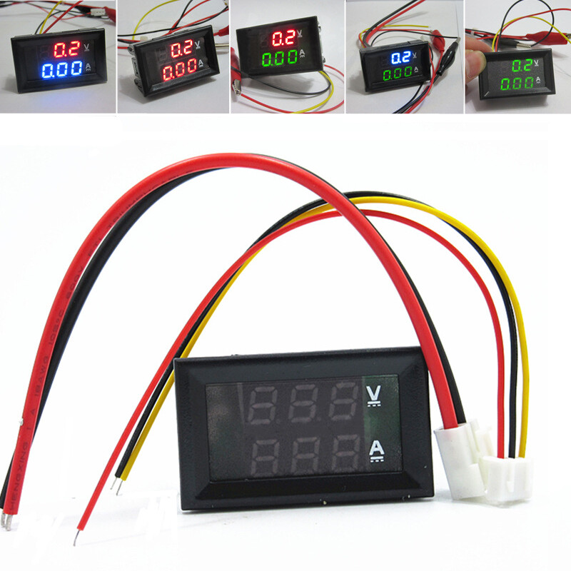 DC 0-100V 10A 50A 100A LED Dual Display Digital Current and Voltage Meter DC Ammeter Voltmeter