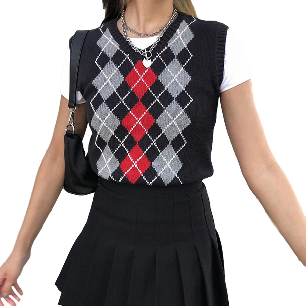 plaid sweater vest