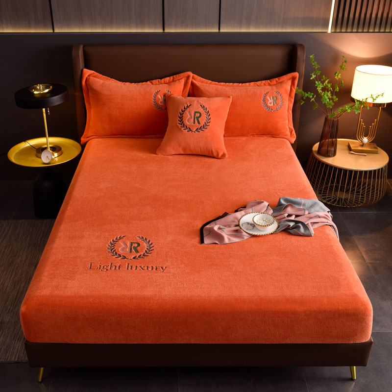Winter warm Bed sheets, coral velvet bed sheets, plush pillowcases, fitted bed sheets, thickened bed sheets, plush bed sheets, all around bed sheets, multiple colors available, For bed size: Double / Queen / King / Super king