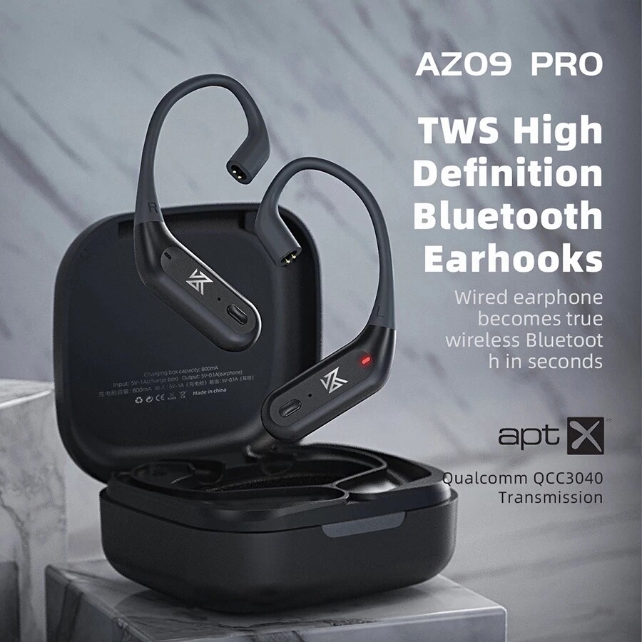 KZ AZ09 Pro Wireless Headphones Bluetooth-compatible 5.2 Cable Wireless Ear Hook With Charging Case For KZ ZAS EDX ZEX AS10 ZS10