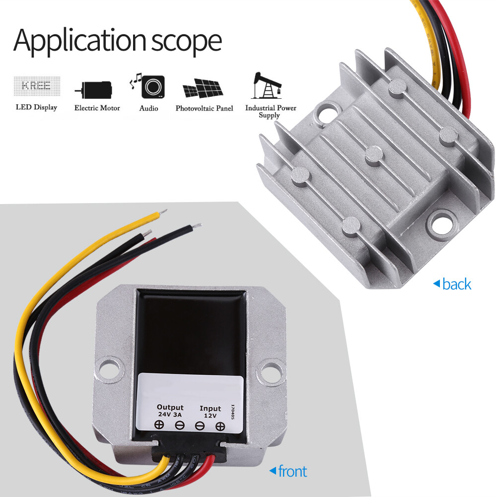 DC Stabilized Power Converter DC-DC 12V To 24V 3A 72W Waterproof Voltage Step Up