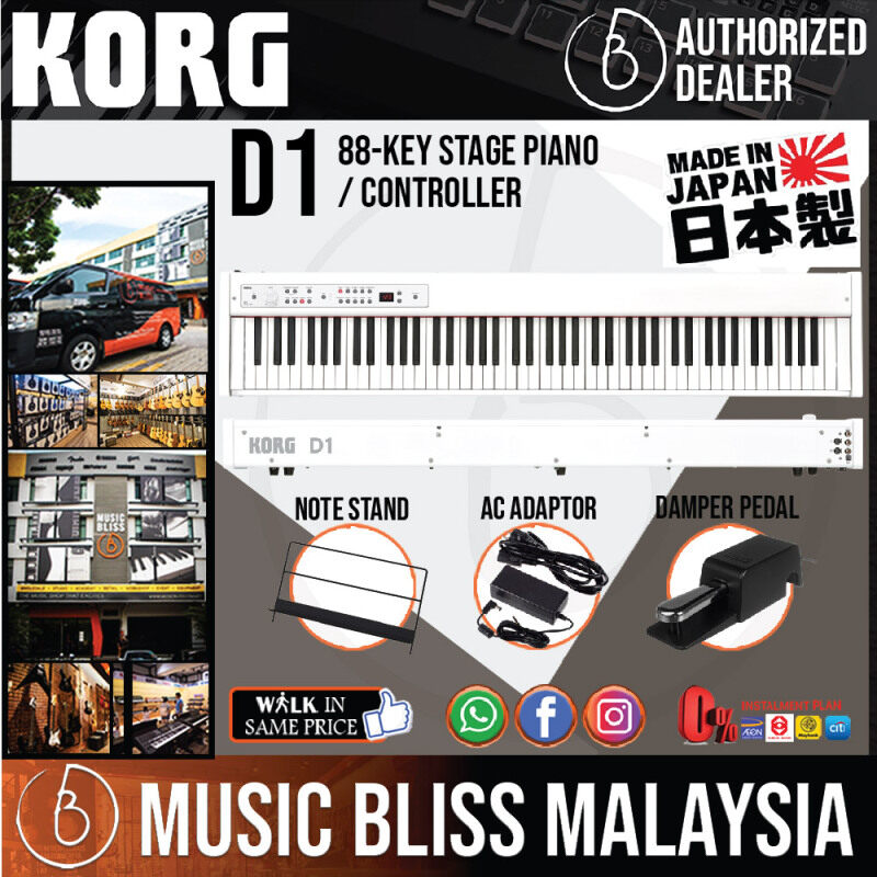 Korg D1 88-key Stage Piano / Controller - White with 0% Instalment (D-1) Malaysia