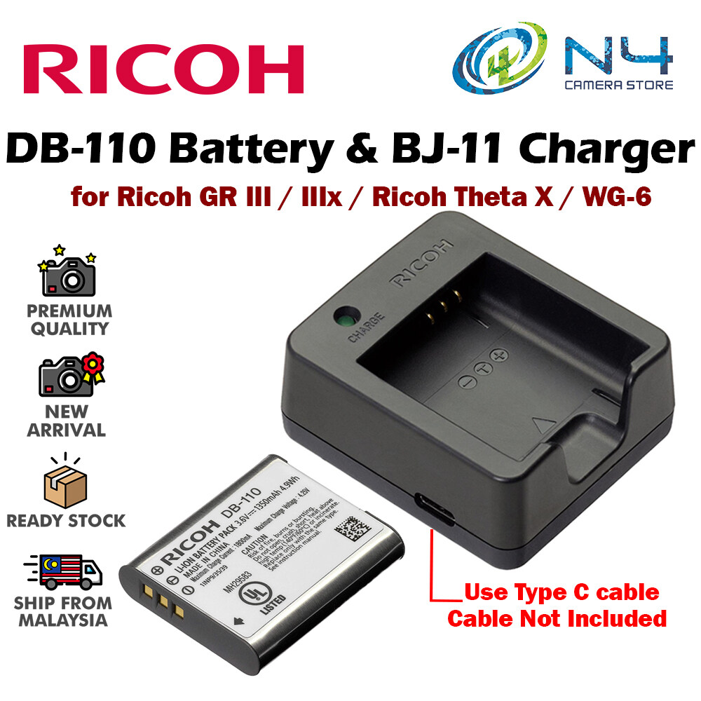 Original Ricoh DB-110 Rechargeable Li-Ion Battery & BJ-11 Battery 