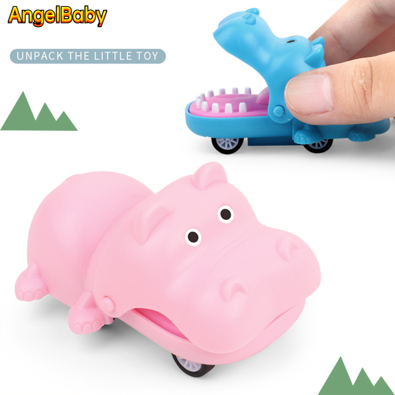 AngelBaby 【 Ready Stock 】 Baby Pull Back Toy Cartoon Crocodile-shaped Bite Hand Toy Mini Pull Back Car Gift