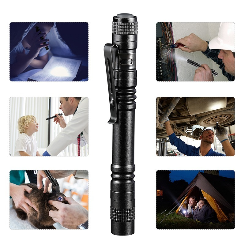 【Chasers Cửa Hàng Ngoài Trời】 Đèn Bút Đèn Pin LED Mini, Đèn Đi Bộ Ban Đêm 1 Chế Độ Công Tắc, Thích Hợp Cho Đèn Pin Bảo Dưỡng Xe Hơi Đèn Nha Sĩ