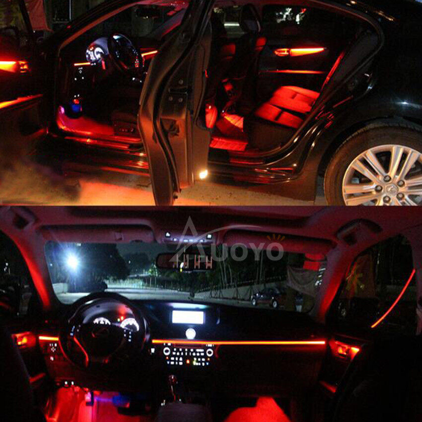 Auoyo 3 Meter LED Light Strip El Wire String Strip Light Cold Lights Strips Neon LED Light Decorative Lamp Car Rope Strip Light for Party Bar Christmas Halloween Automotive Car Interior Decoration