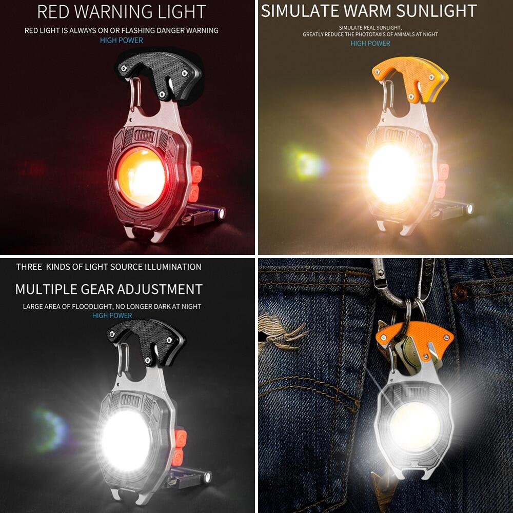 Cuguu cob work light multi-function rechargeable flashlight 3 gear screwdriver LED lamp key chain for camping