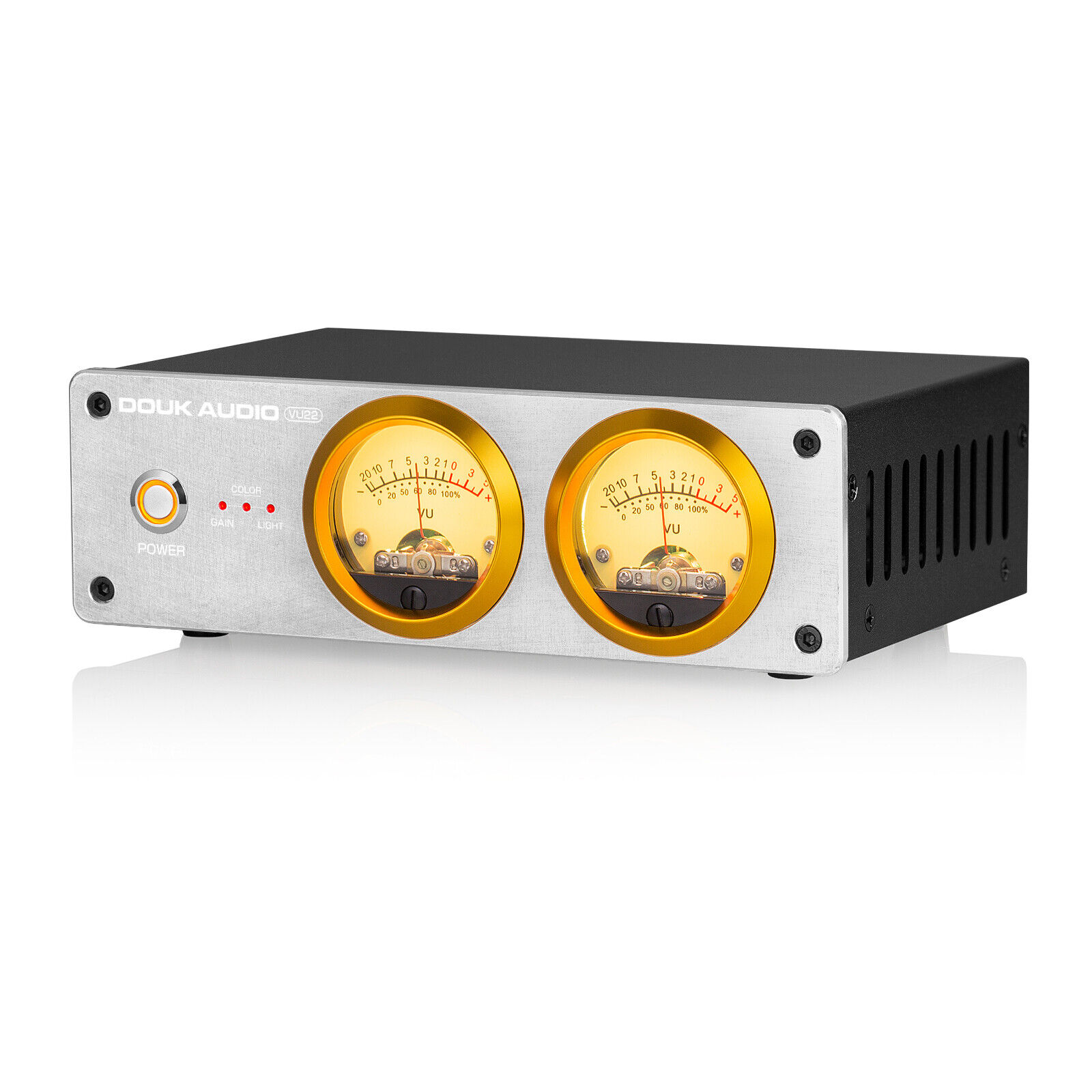 Douk Audio VU22 Dual Analog VU Meter – MIC + LINE Sound Level Display, DB Panel