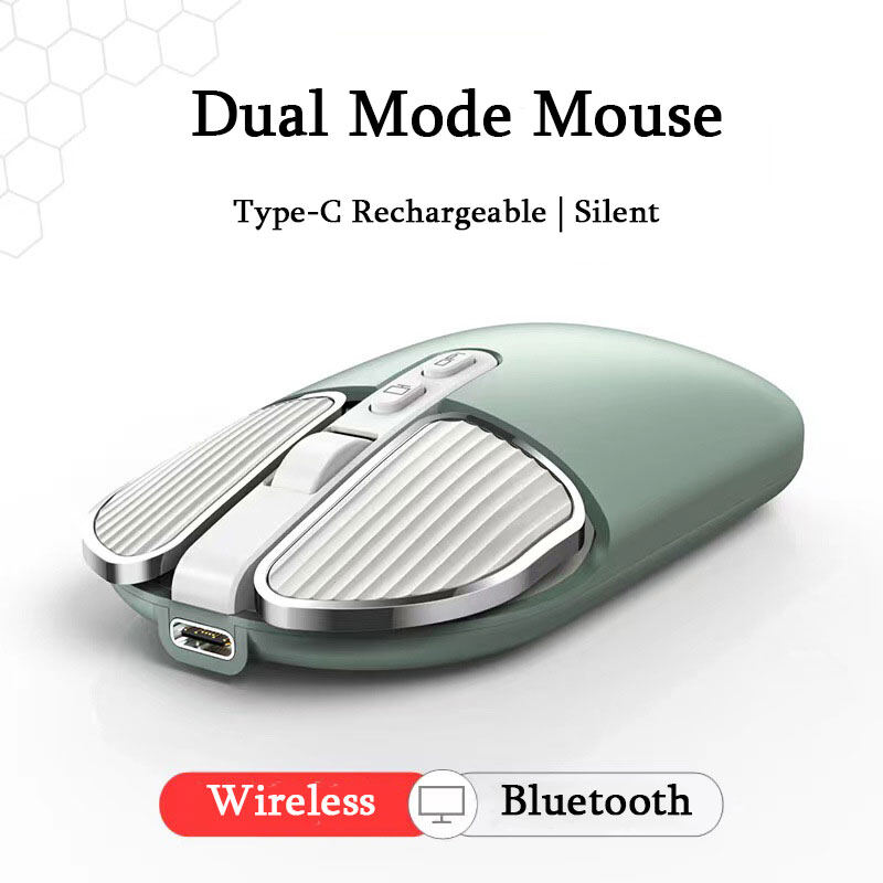 2.4GHz chuột bluetooth không dây chế độ kép Chuột quang USB im lặng và sạc lại được chuột cho PC Laptop Máy tính văn phòng