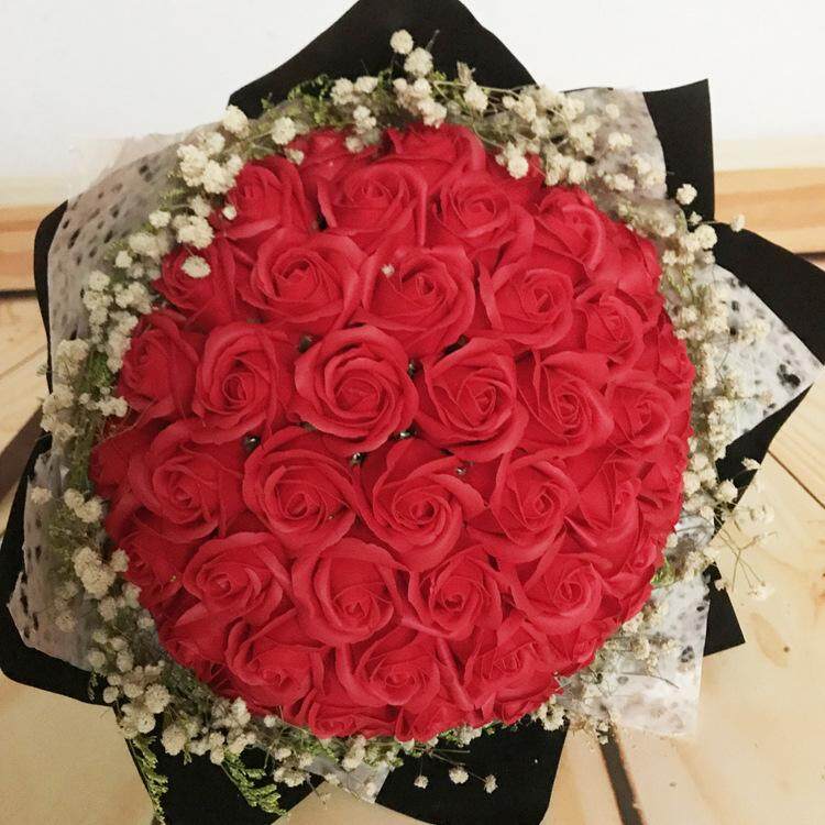 52 Roses Korean Creative Bouquet Handmade Soap Flowers Valentines Day Gift Birthday Gift 4 Colors Home Party Wedding Decoration Mariage Fake Flower