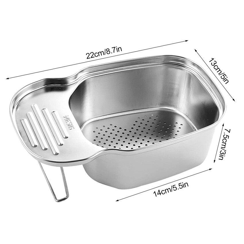 【High Quality+ In Stock】Kitchen Sink Strainer Basket, Multipurpose Corner Sink Strainer Food Catcher Leftovers Garbage Storage, 304Stainless Steel Drain Basket
