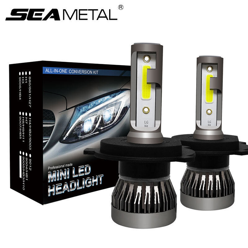 Đèn Pha LED Xe Hơi H1 H4 H7 H11 9005 9006 COB Chip Chip Xe Con Đèn Làm Việc