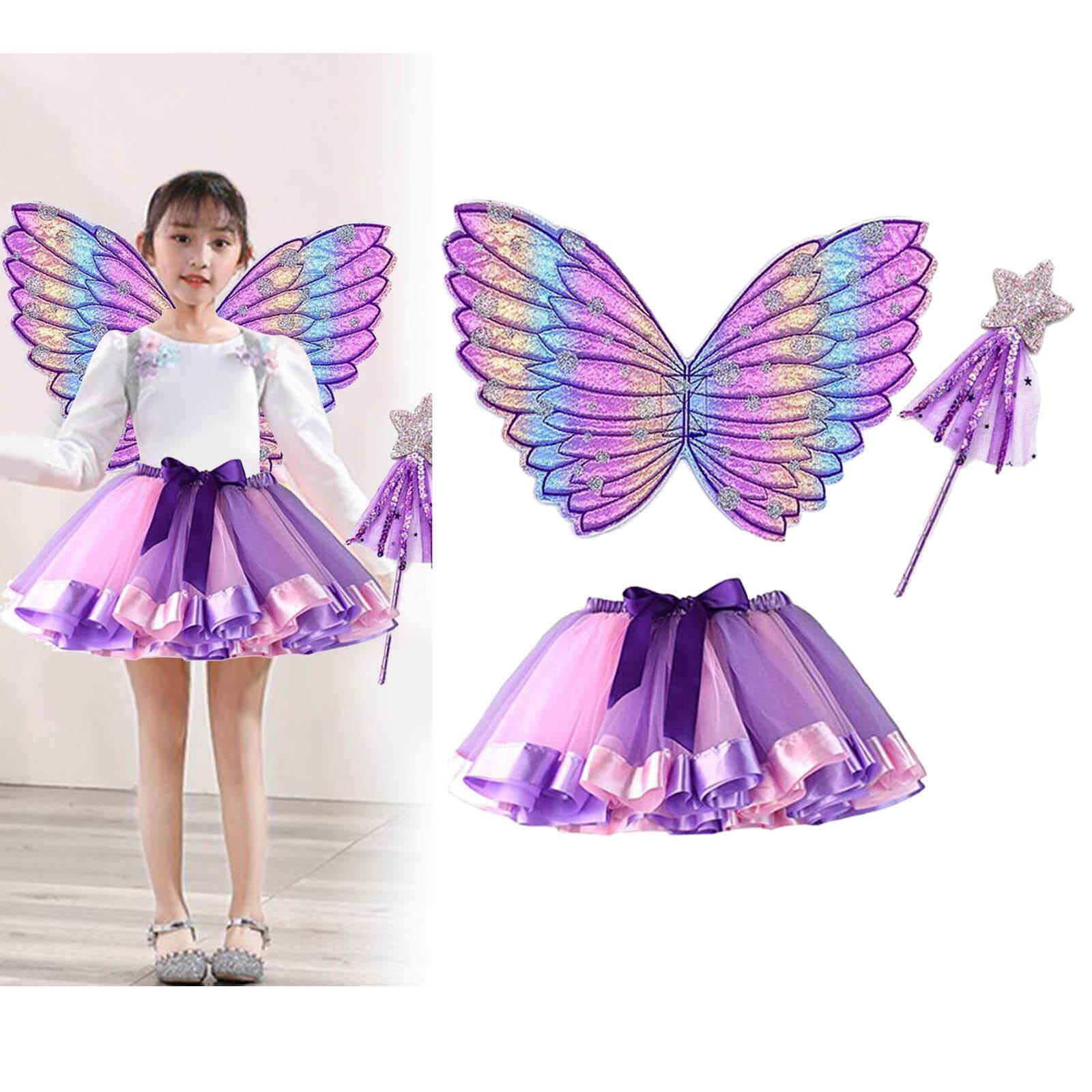 Miffer Girls Butterfly Wing Costume Fancy Dress up Fairy Princess Kids
