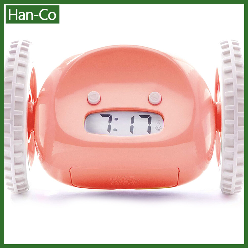[HanCo] Clocky Alarm Clock On Wheels Extra For Heavy Sleeper Robot
