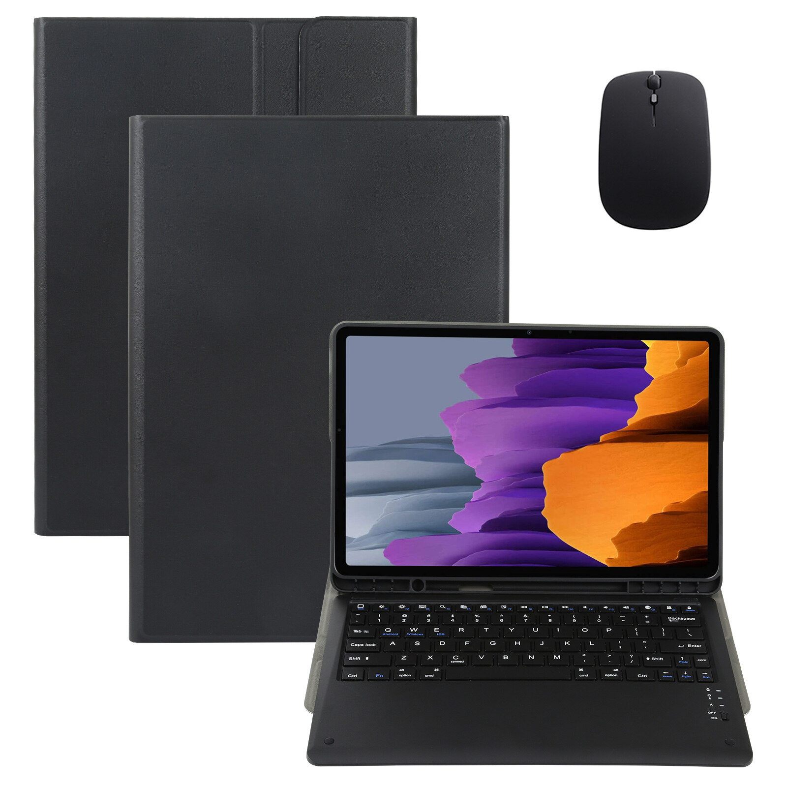 Keyboard Case with S Pen Holder and Mouse for Samsung Galaxy Tab S9 Plus 12.4 2023, Tab S9 FE Plus 2023, Tab S8 Plus/S7 FE/S7 Plus 12.4 inch,Slim Leather Folio Detachable Magnetic Bluetooth Keyboard with Smart Cover