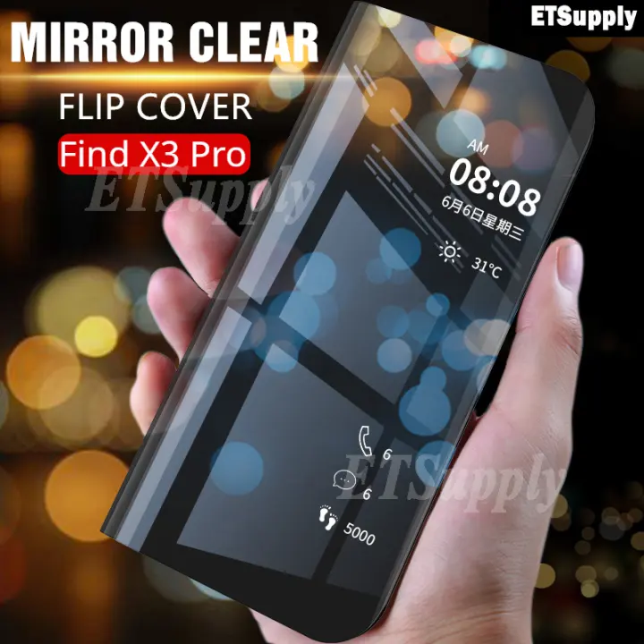 Smart Mirror Case For Oppo Find X3 Pro Flip Cover Dressing Mirror Phone Cases For Oppo Find X3 Casing Housing Lazada Singapore