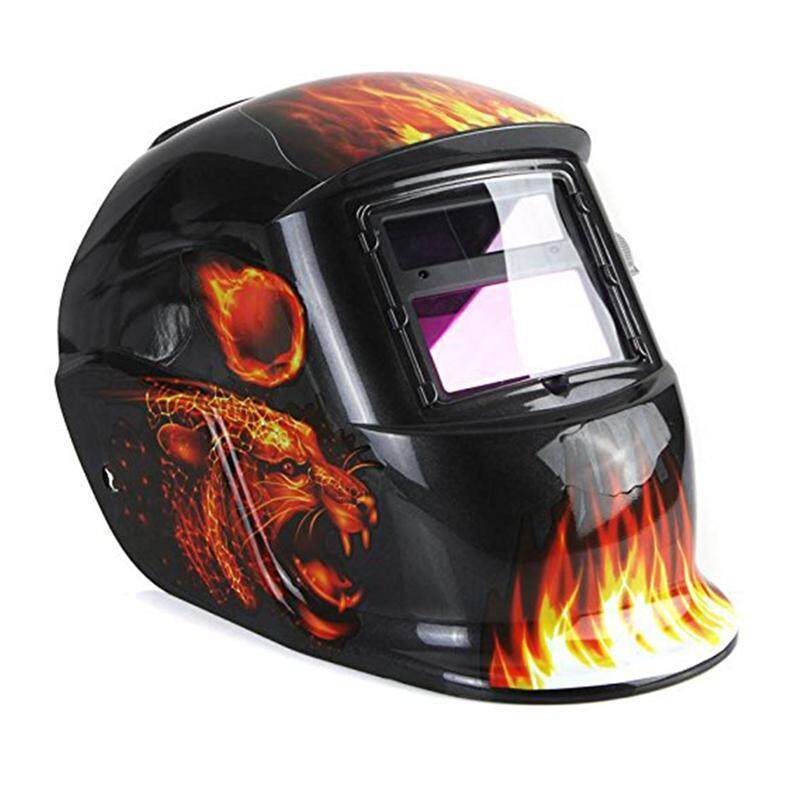 Welding Mask Hood Solar Automatic Welding Helmet (Solar Power for Recharge) Face Protection (Flame Leopard)