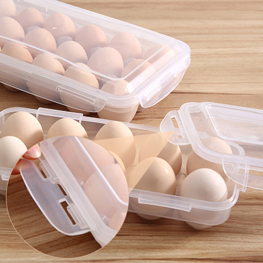 Hộp Đựng Trứng Tủ Lạnh, Hộp Đựng Trứng Có Thể Xếp Chồng Khay Đựng Trứng Phủ Hộp Đựng Trứng Thùng Chứa Có Nắp Đậy Cho Tủ Lạnh Tủ Bếp Hộp Đựng Trứng Di Động 1 Cái (Trong Suốt)