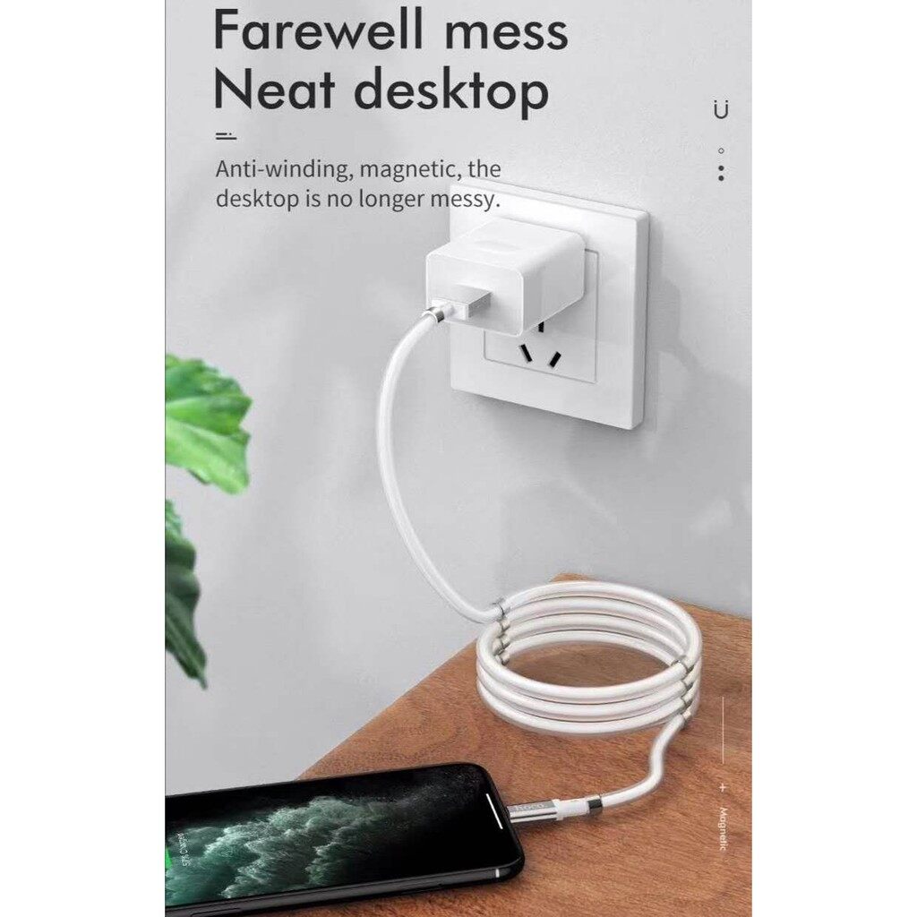 USB hấp thụ từ tính ma thuật Cáp dữ liệu sạc nhanh bền sạc cáp cho iPhone Android type-c