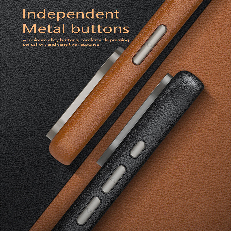 MagSafe Magnetic attraction Plain leather phone case for iPhone15 Pro Max protective case for iPhone15 Pro 15Plus full package shockproof phone case