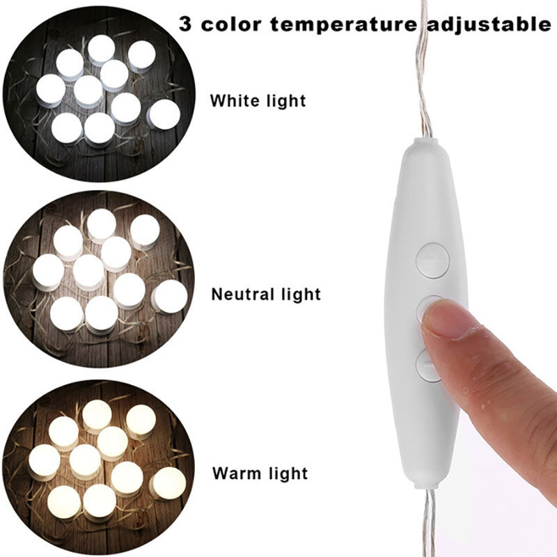 Fkend Hollywood Style LED Bulbs Vanity Makeup Dressing Table USB Mirror Lights Kit