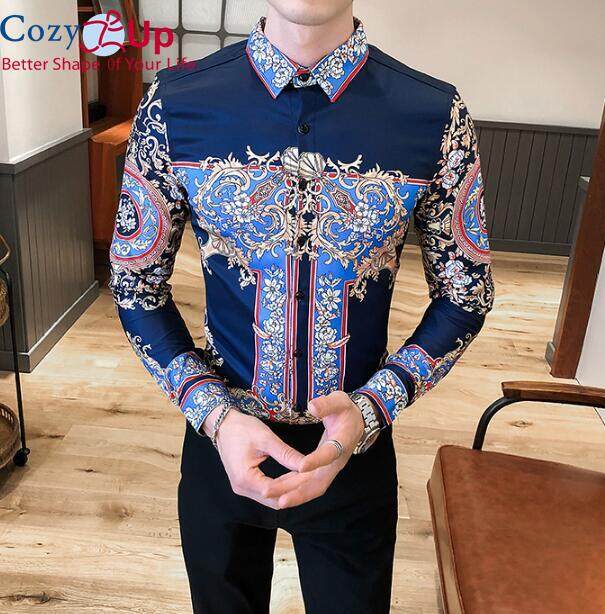 mens floral slim fit shirt